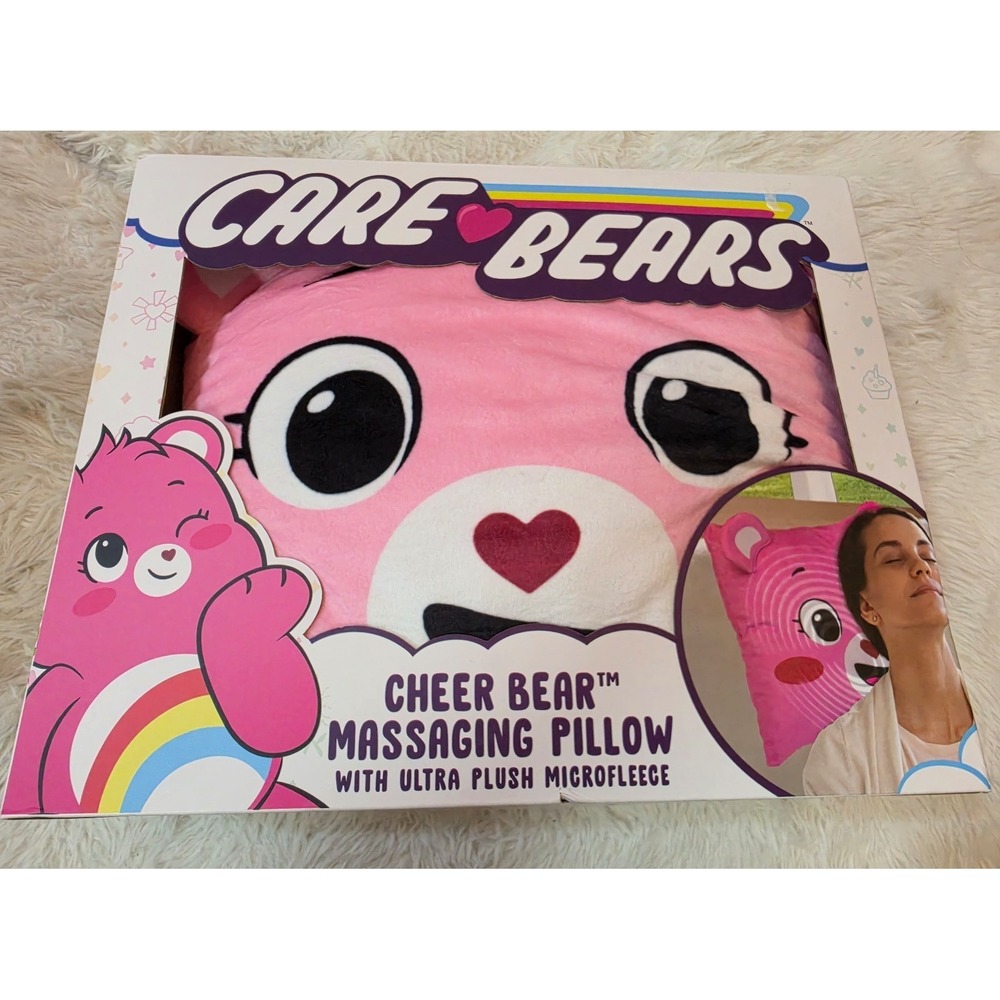 Care Bears Cheer Bear Massaging Pillow New In Box Ultra Plush Microfleece Pink